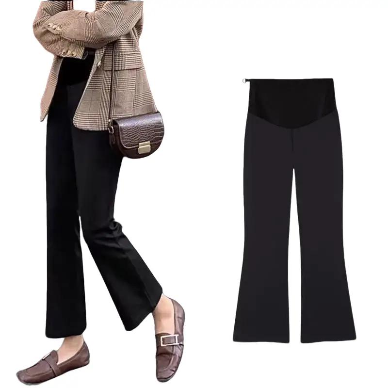  Quần bầu ống loe Umi hàn cực thời trang tôn dáng co giãn 4 chiều thoải mái cho mẹ bầu - QD05 Váy Bầu Đầm Bầu Dưới mắt cá chân Beige 