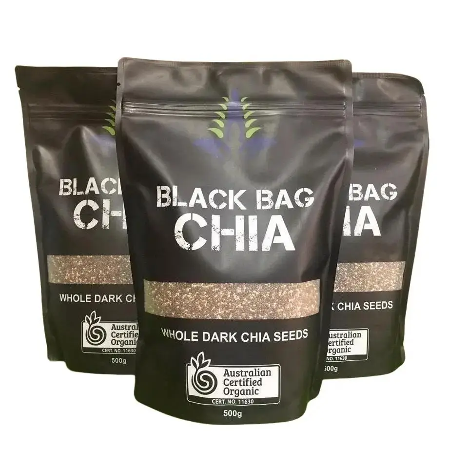 Túi 500g Hạt Chia Đen Úc - Hạt Chia Đen hữu cơ Black Bag 500g Food