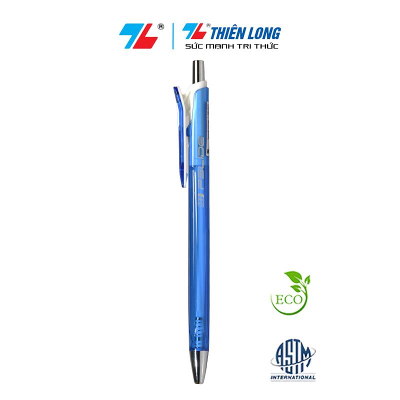 Bút Gel B Thiên Long PSlide GEL-B011 - Ngòi 0.5mm, mực xanh/đỏ/đen, kiểu dáng đơn giản, có đệm mềm giúp cầm tay êm