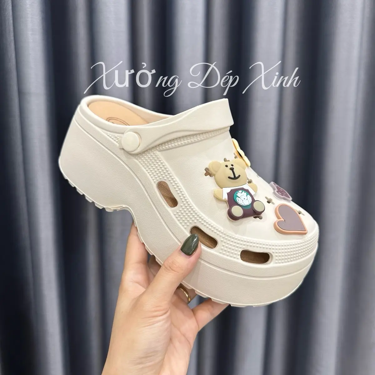 Dép sục nữ đế cao, Dép Sục nữ đế cao 6,5cm tôn dáng chất liệu eva siêu nhẹ - DéP, Shoes Cao Su búp