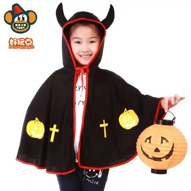 Áo Choàng Có Mũ Sừng Ác Quỷ Halloween Cho Bé Hóa Trang. 6