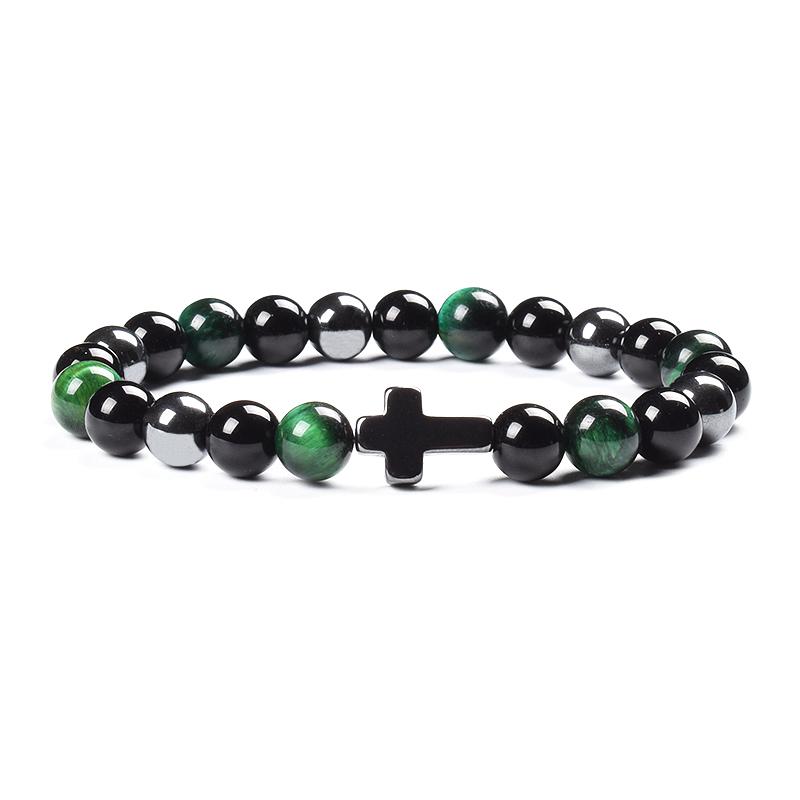 Product Introduction of Vòng Tay Bảo Vệ Ba Lần, Được Làm Bằng Hematite Tự Nhiên, Đá Mắt Hổ Đen Và Hạt Đá Mắt Hổ, Thích Hợp Cho Phụ Nữ Và Nam Giới, Vòng Tay Chéo, Mang Lại May Mắn, Hiệu Ứng Bó Sát 9
