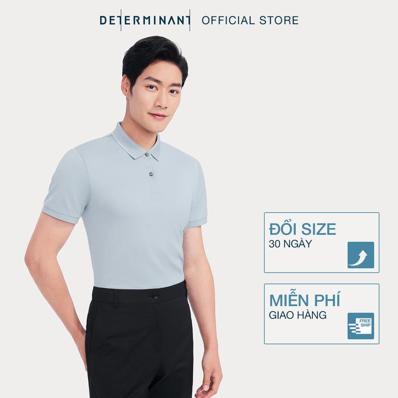 Áo thun polo nam cao cấp DETERMINANT - 100% cotton- chống xù, mềm mại - P22 -  màu xám nhạt