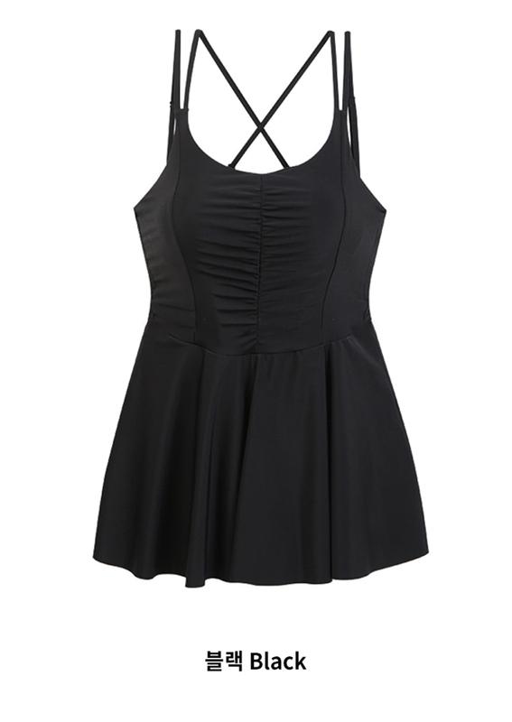 Product Introduction of 2023 New Korean One Piece Swimsuit Women Bathing Suit Solid Sexy Slip Dress Halter Bikini Set Hot Spring Swimwear 25