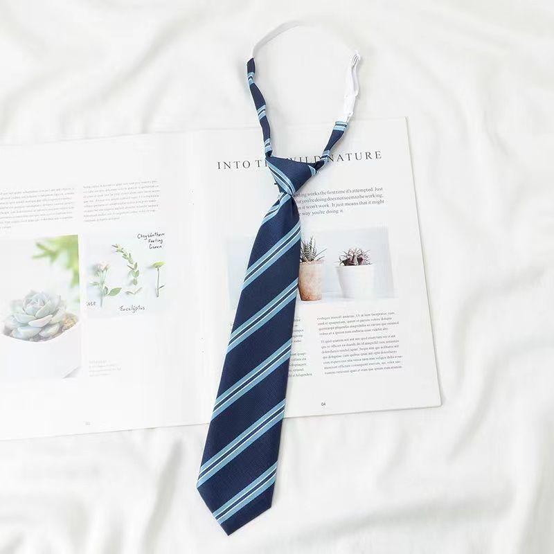 Product Introduction of Blue Tie DK Shirt Men's Casual Formal Lazy No-Knot Easy Pull College Style Bow Tie Women's Decoration 12