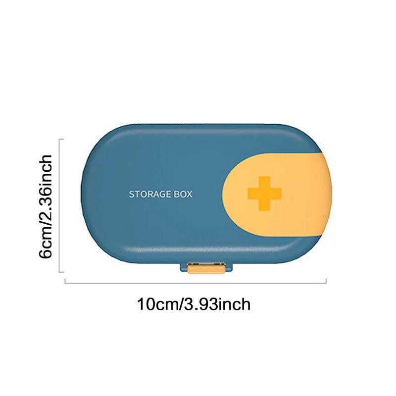 Product Introduction of Portable Travel Pill Box, 1 Count 4 Grid Pill Storage Box with Pill Cutter, Pill Organizer for Home Office Outdoor Travel 1