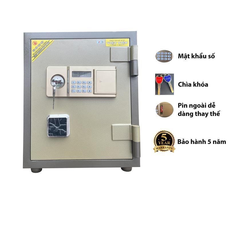 Két sắt Việt Tiệp điện tử kết hợp khóa chìa, cao 50cm nặng 50kg bảo hành 5 năm