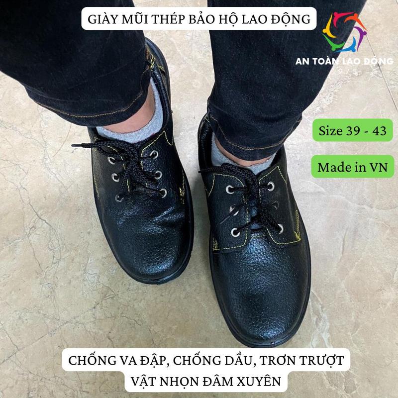 Giày bảo hộ lao động nam ABC Mũi thép Chống đinh chống dầu Cao Su chống trơn trượt bảo vệ an toàn đủ size 39 đến 43