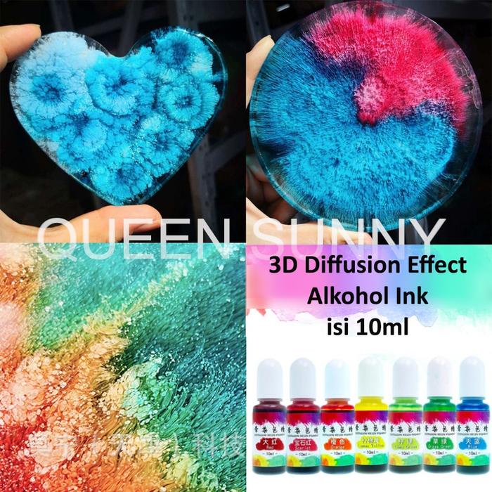 Resion Cast Jual 10ML Pigment Pewarna Resin Alkohol Ink Efek 3D Difusi Kristal Es ...