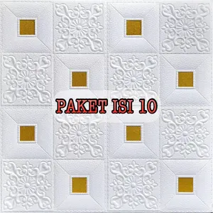 [PAKET] wallpaper plafon dan dinding 3d motif batik minimalis ukuran 35x70cm digabung panjang Biru Hijau Merah