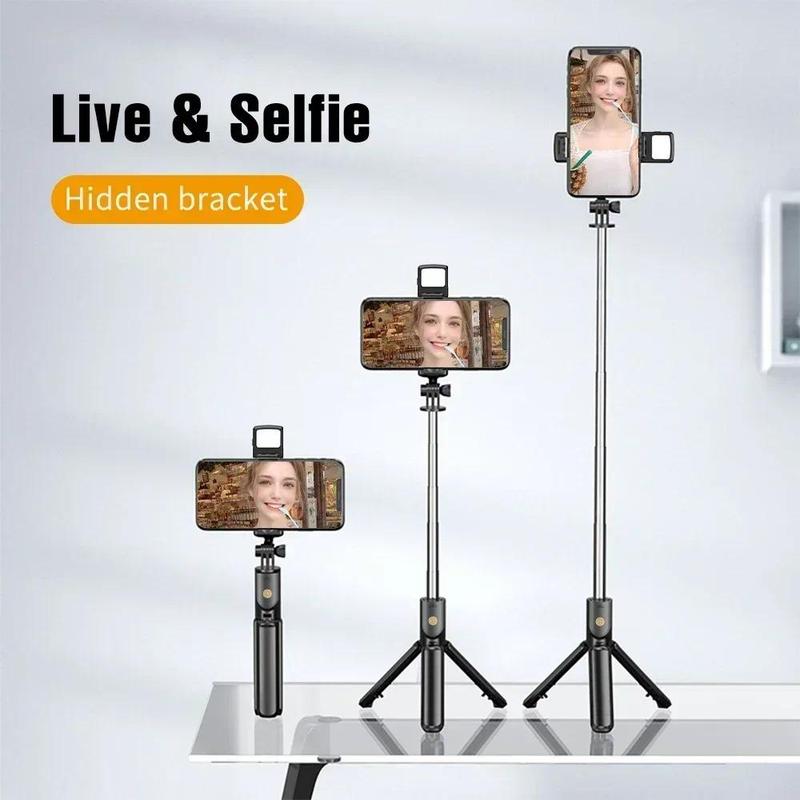 Product Introduction of Selfie Stick Wireless Tripod Stand with Light Bluetooth Remote Extendable Tripod for iPhone Mobile Phone Tiktok Live Streaming 7
