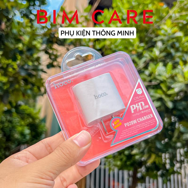 Củ sạc nhanh 20W iphone, androi Hoco C76 , chính hãng bảo hành 12 tháng đổi mới  - BIM CARE Phụ Kiện Usb