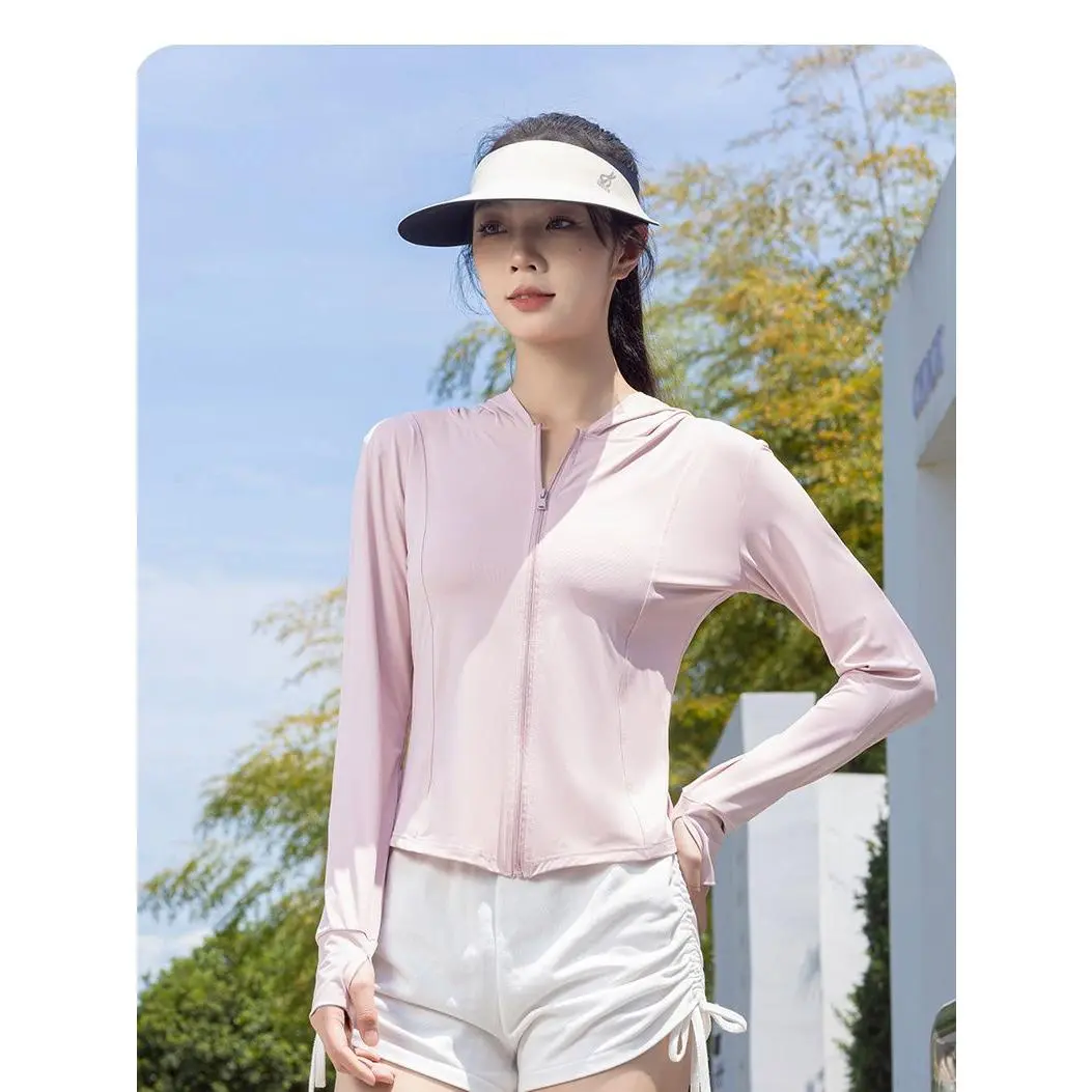 Quần Áo Chống Nắng Ôm Sát, Mỏng Vừa Vặn, Chống Tia UV, Thoáng Khí, Thích Hợp Cho Mùa Hè, Dành Cho Nữ, Thích Hợp Cho Các Hoạt Động Ngoài Trời Như Đạp Xe, Áo Khoác Ngầu Chống Nắng, Hàng Mới Về Năm 2025