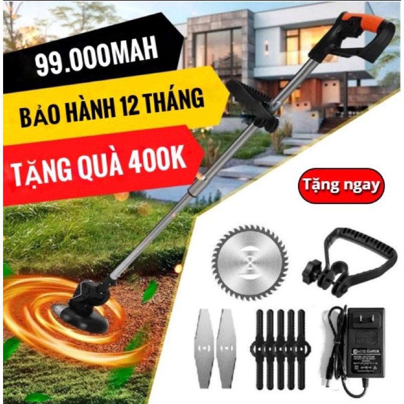 Máy cắt cỏ, tỉa cành dùng pin cầm tay HTC , máy phát cỏ chạy pin - Tặng bộ 8 lưỡi dụng cụ làm vườn