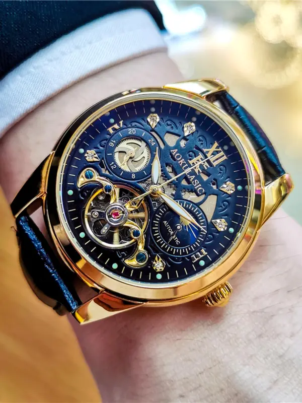 Men's Business Fashion Mechanical Watch, Fashion Watch with Luminous Dial & Analog Display, Trendy Watch for Daily Life 3