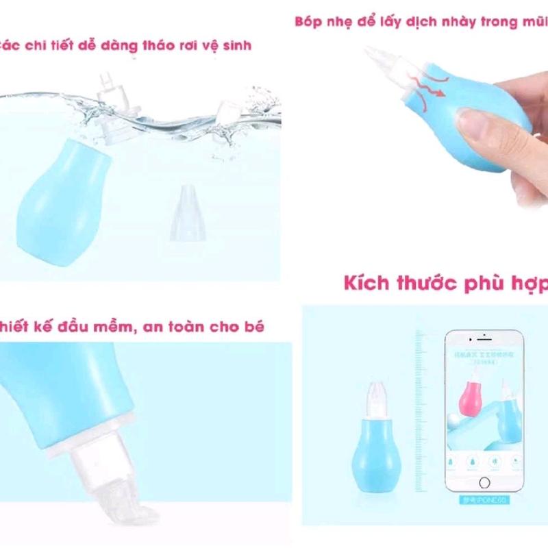 Dụng cụ hút mũi quả bóp đầu silicon mềm cho bé 7