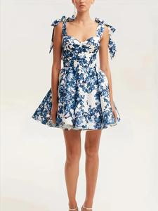 Women's Floral Print  Dress, Elegant   Sleeveless A Line Short Dress for Party Holiday Wedding Guest, Ladies Summer Clothes