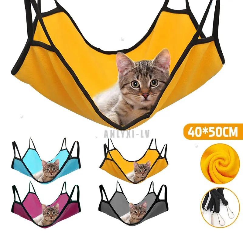 Cat Hammock Bed Hanging Pet Cage Hammock Soft Cat House Cushion Mat Summer Cooling Pet Basket Tapestry Pet  Dog Bed 0
