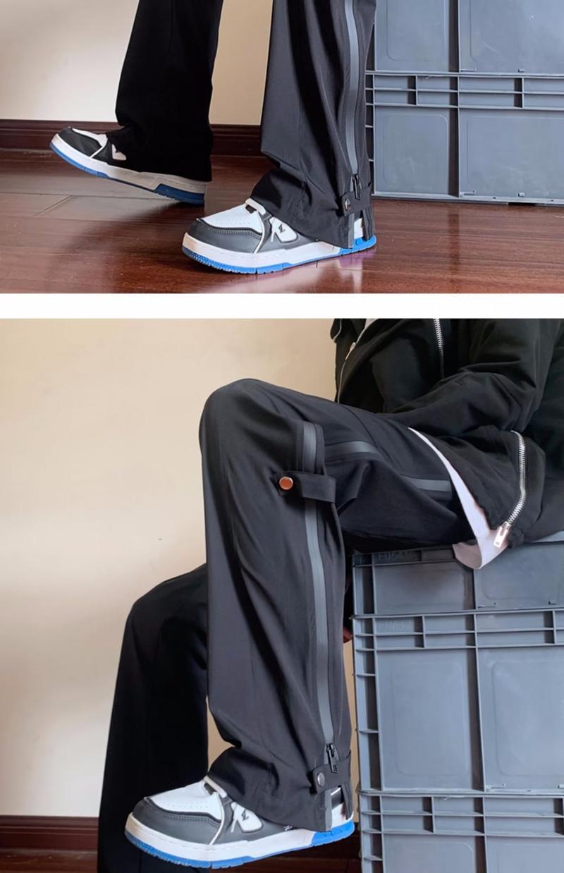Product Introduction of Men's Stylish High Street Cargo Pants - Side Zipper Design, Trendy Urban Streetwear, Lightweight Outdoor Hiking Pants (Unisex Fashion) 9