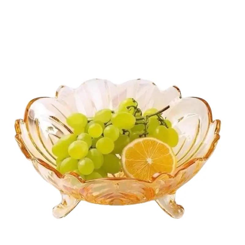 Khay Thuỷ Tinh, Đĩa Thuỷ Tinh 3 Chân - Đựng Trái Cây, Mứt, Bánh Kẹo, Đựng Toping Quán Ăn