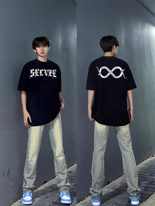 Áo thun nam nữ tay lửng form rộng in hình đa dạng - 1517 Menswear Cotton - Cổ Tròn