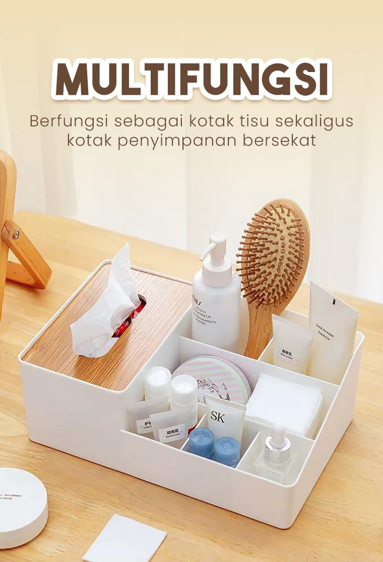 ANGOLA Rak Tisu Aesthetic Tempat Tisu Estetik D57A Make Up Plastic Tempat Tisu Meja Kosmetik Storage Organizer