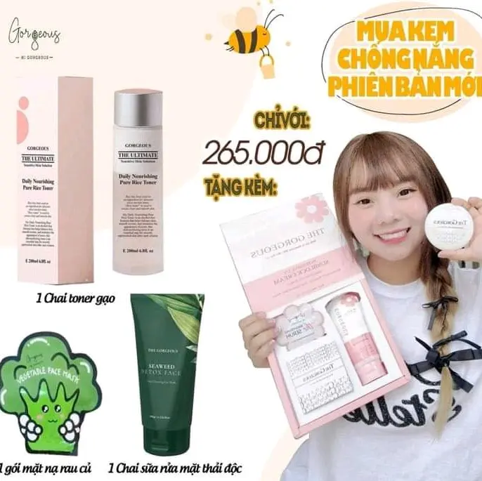 [CHÍNH HÃNG] KEM CHỐNG NẮNG Múi Xù Gorgeous Nâng Tông tự nhiên bảo vệ da dưới tác động tia UV, chống nước lâu trôi