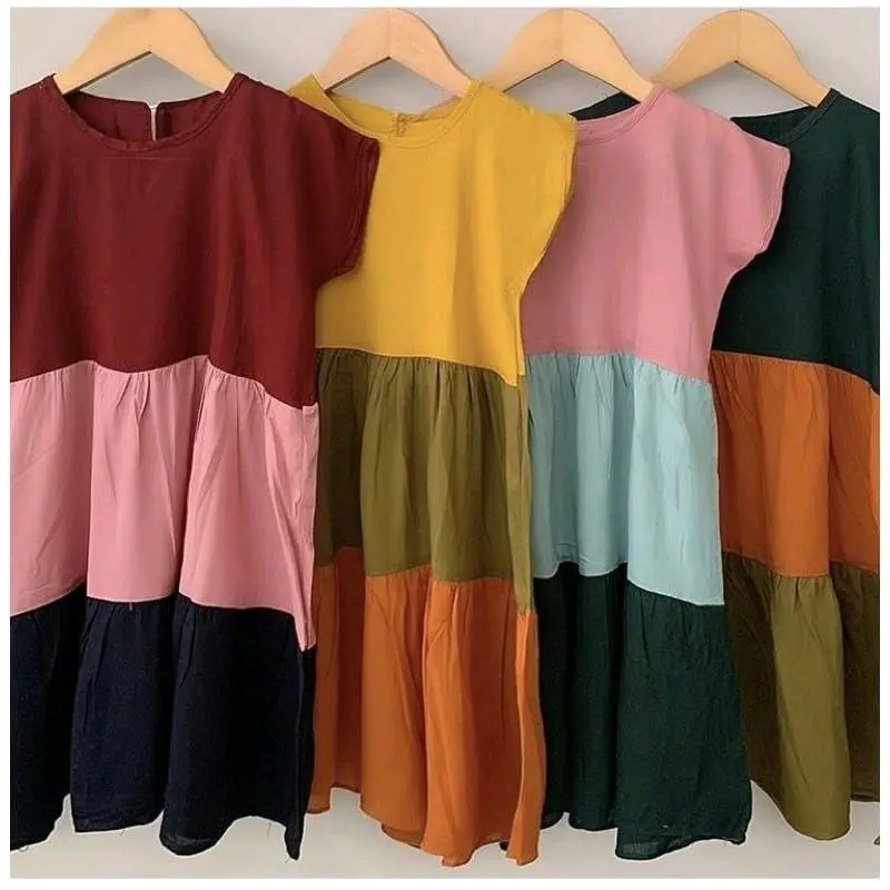 Dres rayon anak model pelangi 0