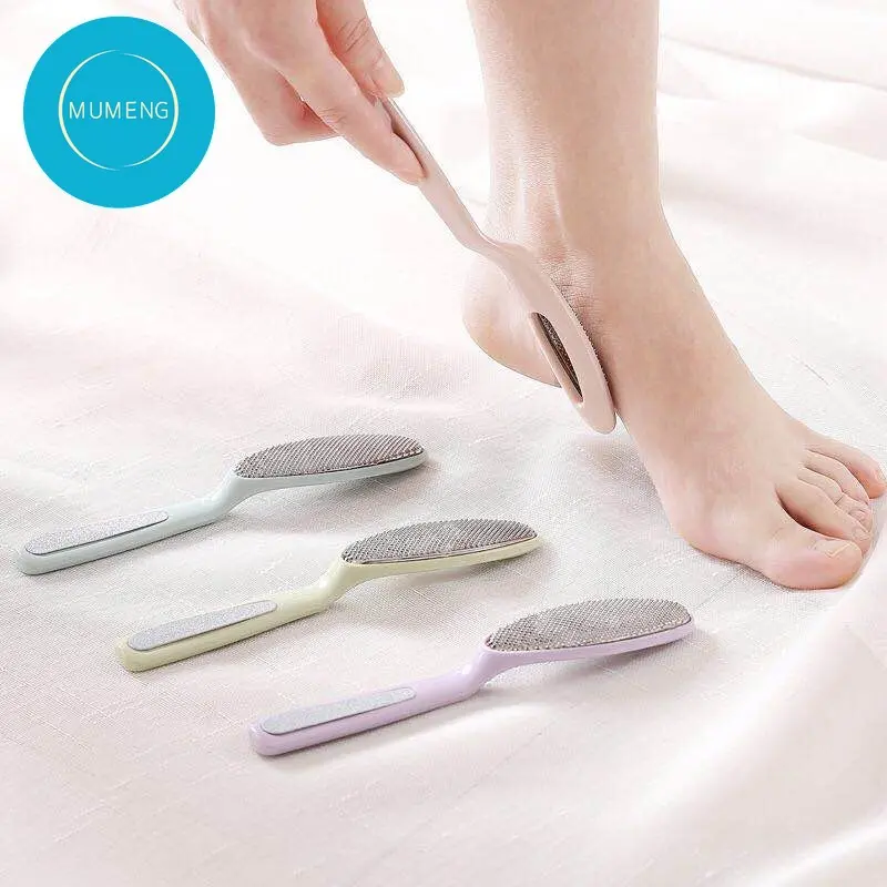 MUMENG Stainless Foot Care Pedicure to Remove Hard Skin Foot 2-head Pedicure Tools Manicure Nails Set Scrubber
