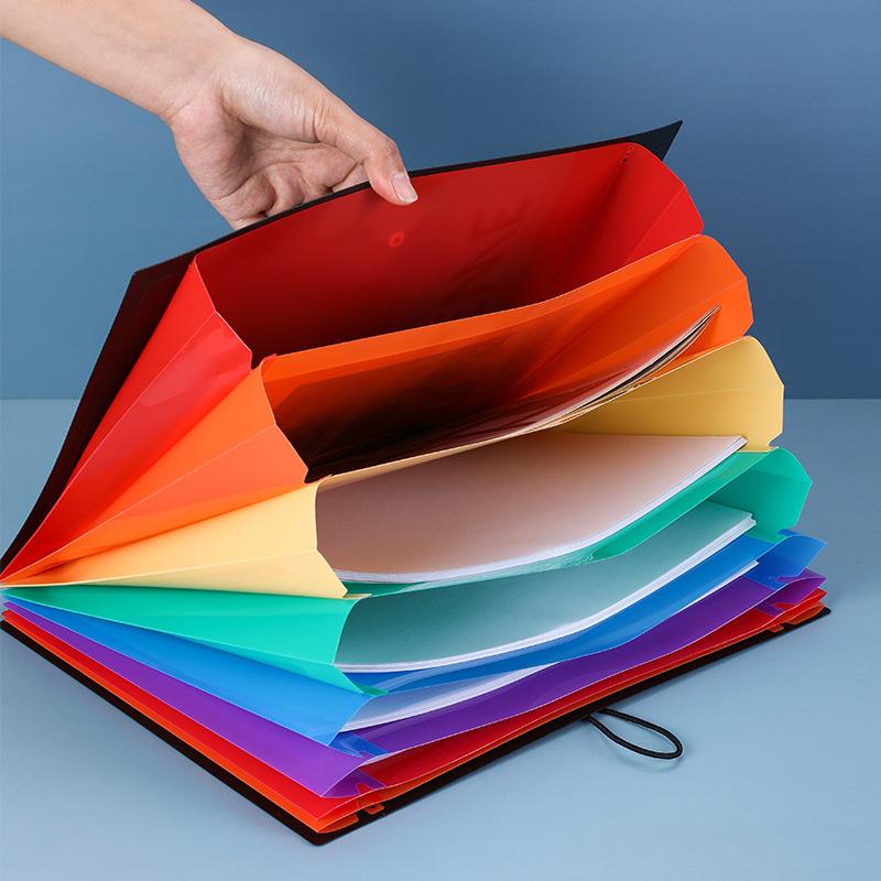 Black Rainbow Multi Layer Hanging Rope Organ Folder PP Waterproof ...