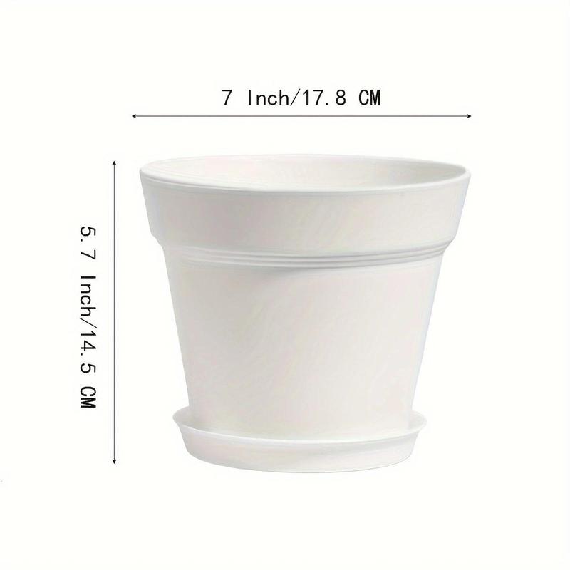 Product Introduction of 7 Inch Plastic Plant Pot with Drainage Hole & Tray, Plant Pot for Home Garden Flowers Succulents, Universal Garden Supplies 2