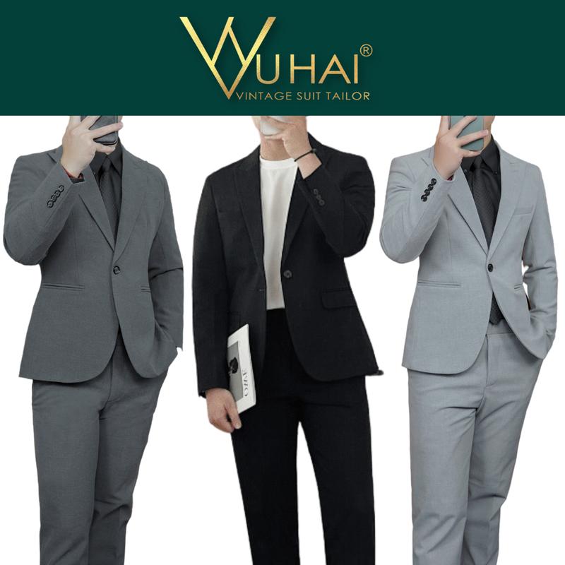 [VuHai] Vest nam trẻ trung, dáng áo 1 cúc ôm form, chất liệu chéo 79 cao cấp (Menswear) suit vestnam  2024