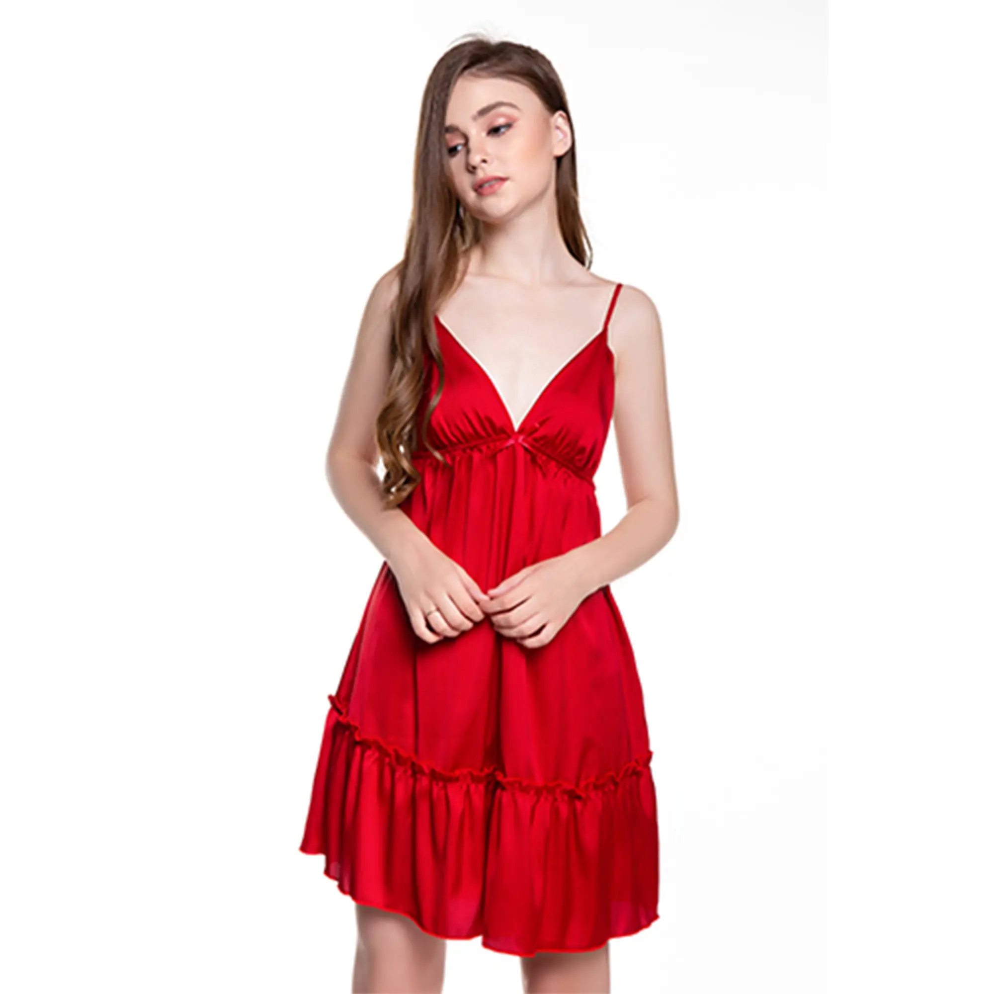 Váy ngủ lụa cao cấp dáng xòe đuôi cá Dreamy VX04 Nữ Dress Đầm Ngủ Trắng