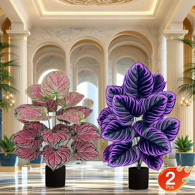 Artificial Plant without Pot, 2 Counts/set Faux Plant, Decorative Plant for Home Living Room Bedroom Dining Room Wedding Party 0