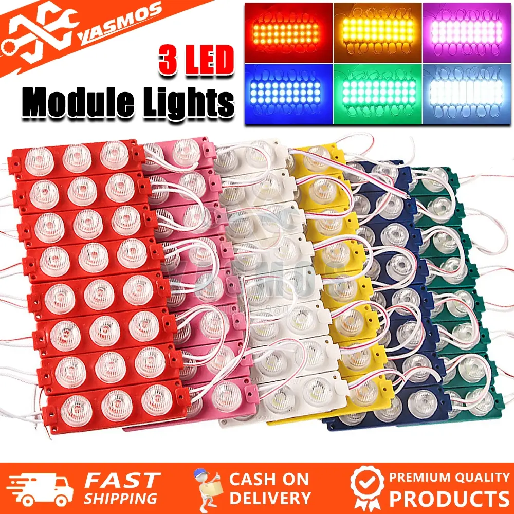 1PC Motorcycle/Car New 3 Led Round Module Light Universal 12V DC Waterproof