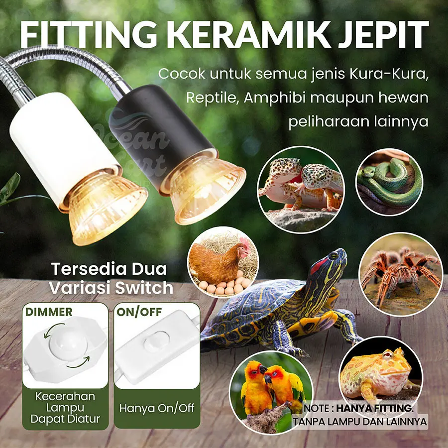Fitting Keramik Jepit Lampu Reptil UVA UVB Fiting Panjang Dimmer Penghangat Pemanas Sulcata Reptile Kura Kura Air Brazil Fitting Keramik Jepit Lampu Reptil UVA UVB Fiting Panjang Dimmer Penghangat Pemanas Sulcata Reptile Kura Kura Air Brazil