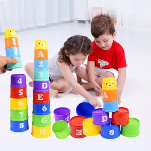 IYYO KIDS | MA50 Mainan Anak Susun Gelas Warna Warni / Stacking Cup Toys / Mainan Edukasi Anak Mengenal Huruf Angka Warna dan Bentuk