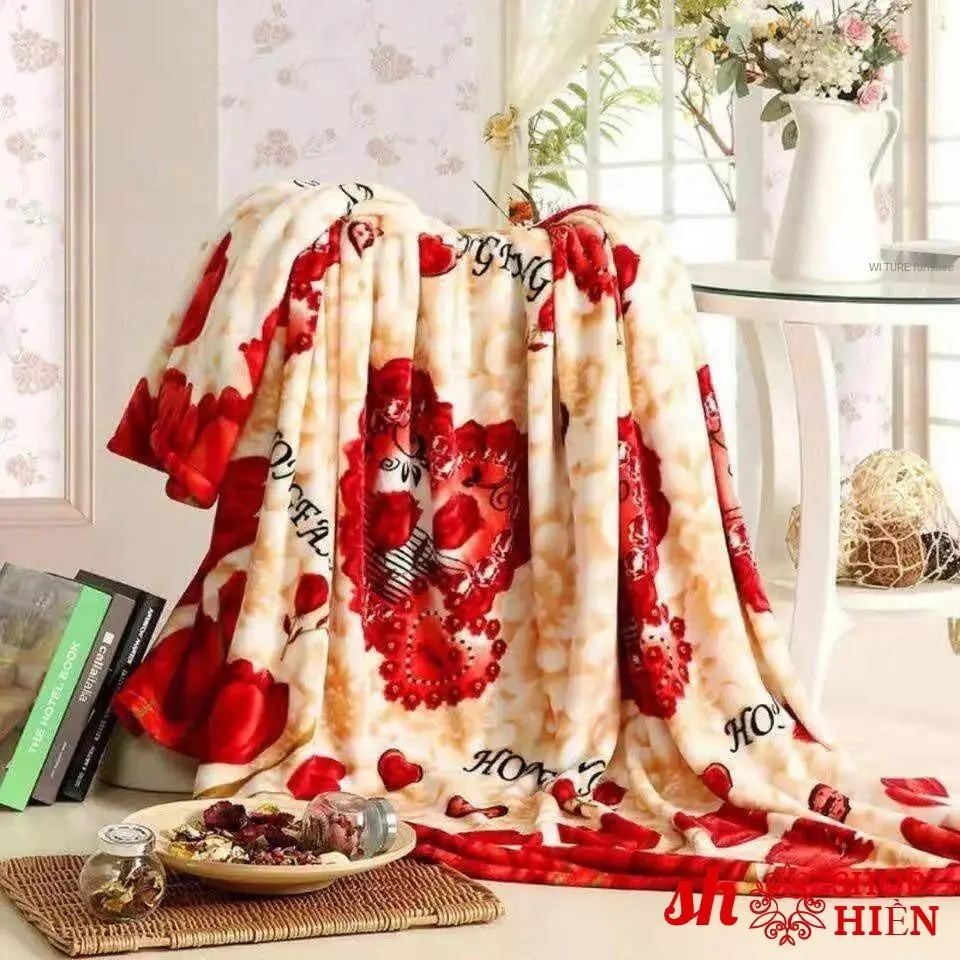 Chăn mền nhung 1.5KG tuyết nhung siêu mềm mịn kích thước 1,6x2m