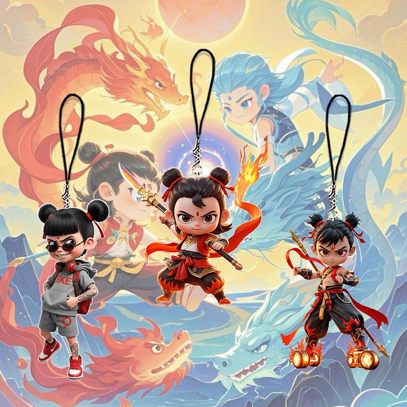 Product Introduction of Nezha 2 Phone Charm Nezha 2 Demon Child Naohai Cartoon Anime High-Value Phone Chain Nezha Ao Bing Backpack Pendant 7
