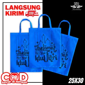 ( Isi 50 Biji ) Tas Lebaran Sablon Model Gambar Ketupat Idul Fitri F. 25 x 30