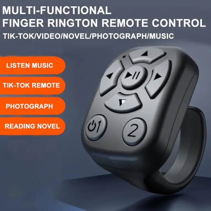 Auto Clicker Remote Control Page Turner Automatic Continuous Click Device Wireless Selfie Button Scrolling Button Ring Fingertip Phone Smartphone