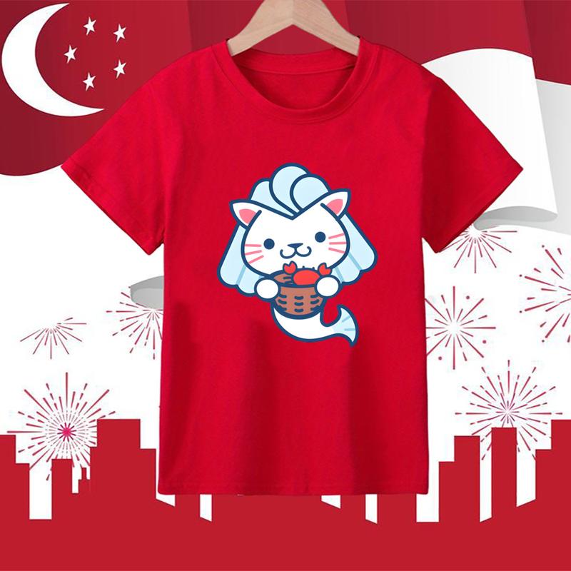 Product Introduction of Cartoon  Print Pattern Clothing T-shirt Summer Fashionable Polyester T-shirt Celebrating National Day for Boys and Girls Casual Children Short Sleeved 27