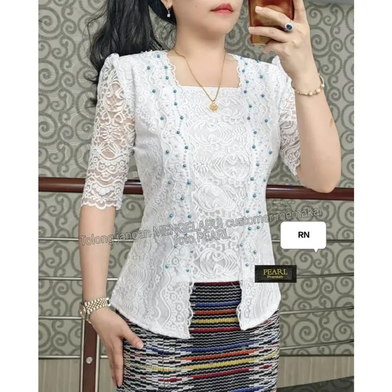 WBM Atasan Kutu Baru Brokat Cewek Nyaman Dipakai Baju Renda Wanita 6
