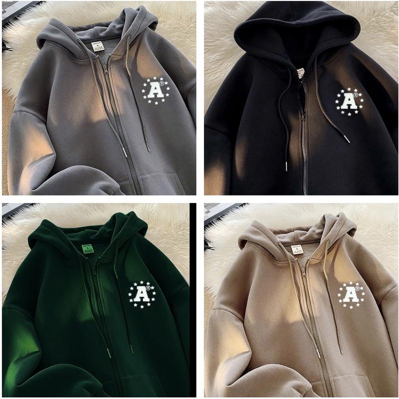  Áo  Zip Nỉ Bông Unisex Dây Kéo Nón To Chống Rét Chống Gió Chống Tia UV ninja khoác white khỏe mạnh  boxy hoodie chỉ giặt tay 【 715  xanh biển Tất Nam nữ 