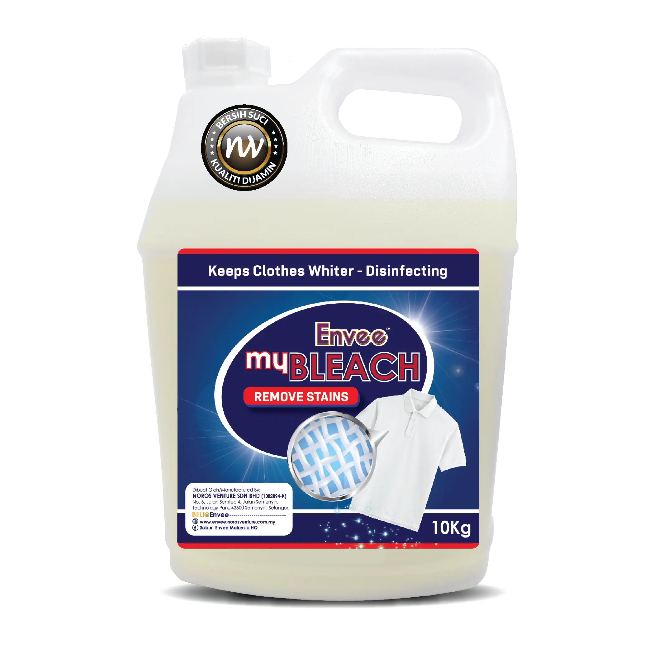 Envee MyBleach Peluntur Pakaian - Rendam Fabrik Putih 10kg