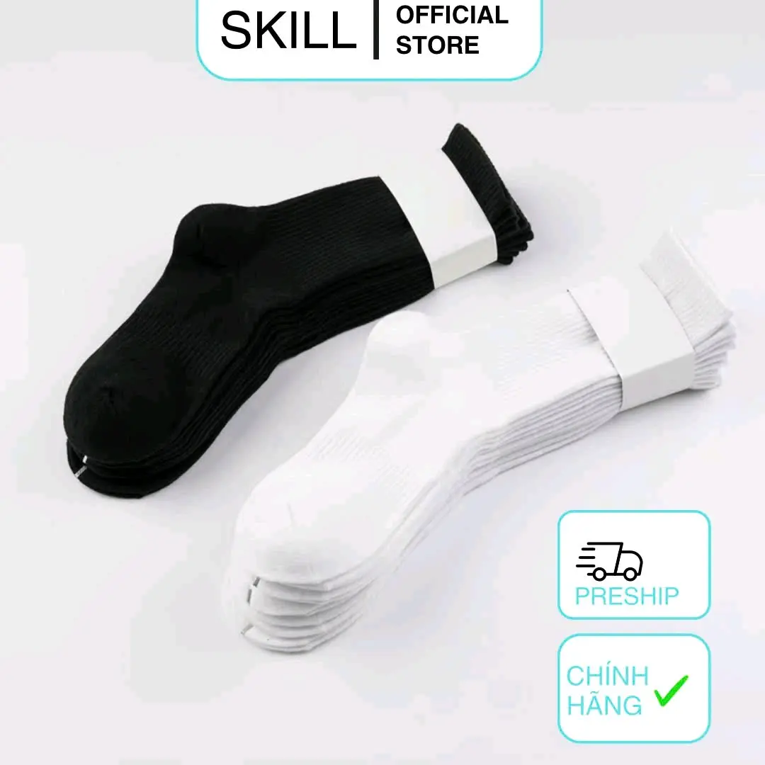 [SKILL][COMBO 10 TẶNG 1] Tất Trơn Cao Cấp Ba Phân Khúc Chất Liệu Cotton Dày Dặng Thoáng Khí KLT01