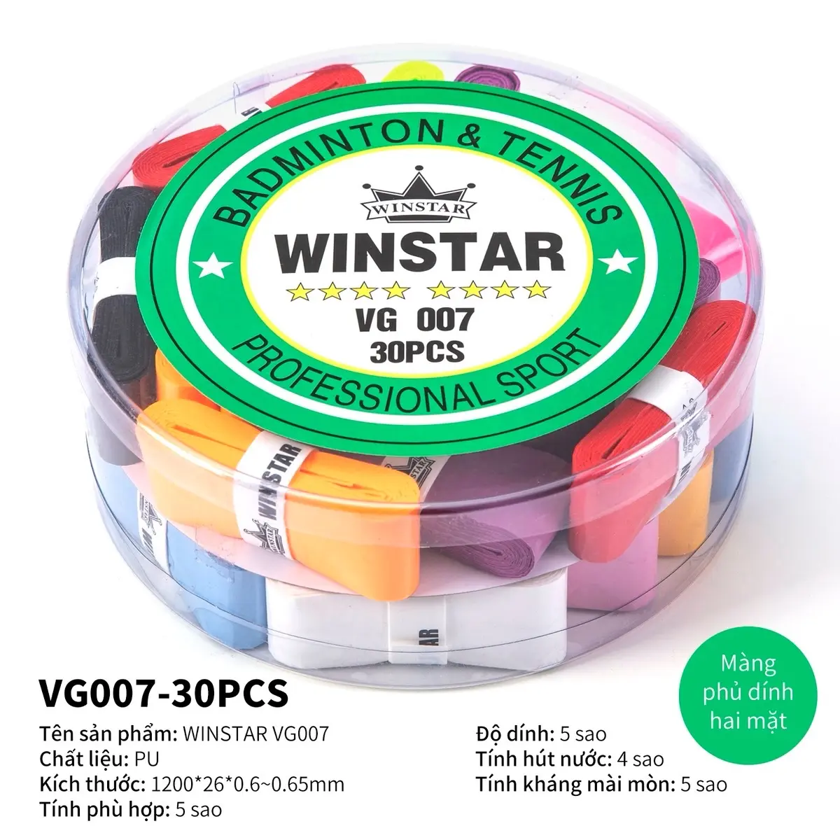 Combo 30 chiếc Quấn cán WINSTAR VG007 Vợt Cầu Lông Cầu Lông Sport Cán Vợt