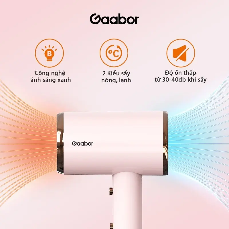 Máy Sấy Tóc Gaabor GHD-N1000D Mini 2 Chiều Nóng Lạnh 1000W Độ Ồn Thấp 5