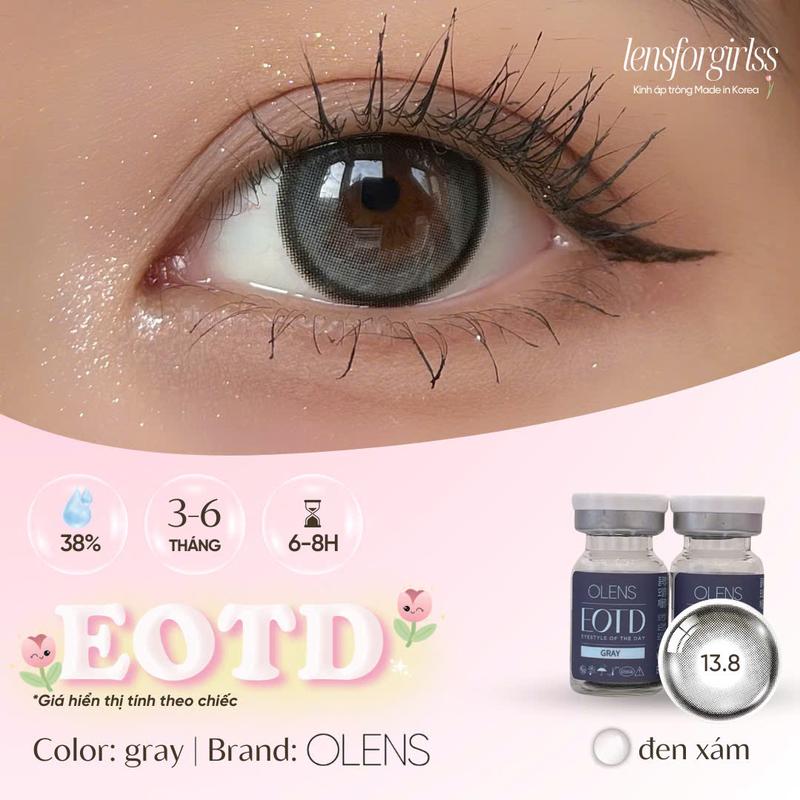 Kính áp tròng sz GIÃN TRÒNG xám đen hiệu ứng filter EOTD GRAY chính hãng OLENS | Lens cận | LENSFORGIRLSS