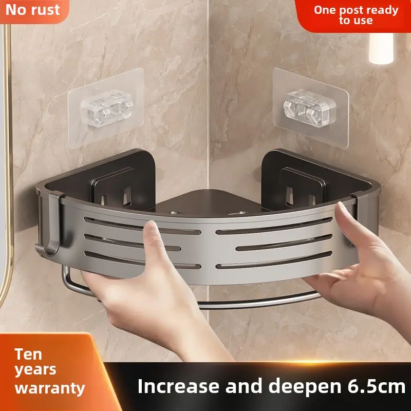 Kệ Phòng Tắm, Thiết Kế Góc, Treo Tường, Giá Để Đồ Có Thể Gập Lại Thích Hợp Cho Nhà Vệ Sinh Và Phòng Tắm, Không Cần Khoan, Giải Pháp Tiết Kiệm Không Gian 2